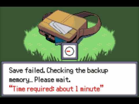 pokemon onderhoudt back-upgeheugen voor fouten
