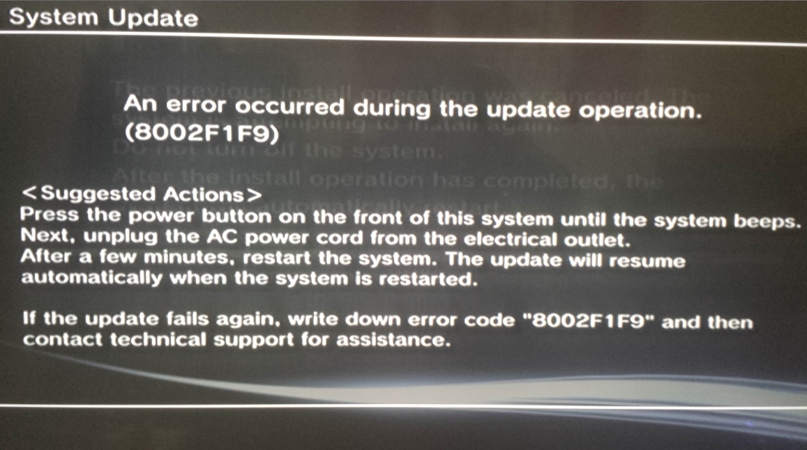 ps3 wireless error message