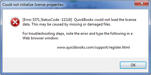 quickbooks 2006 erreur 3371