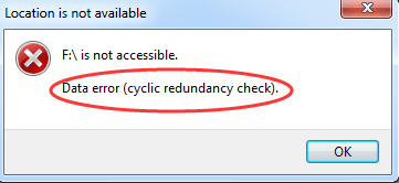 read error data error cyclic redundancy