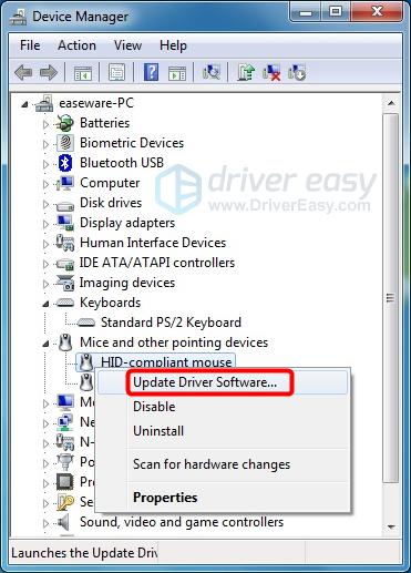 reinstalar drivers de mouse windows 7