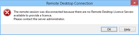 remote desktop disconnected because of a security error
