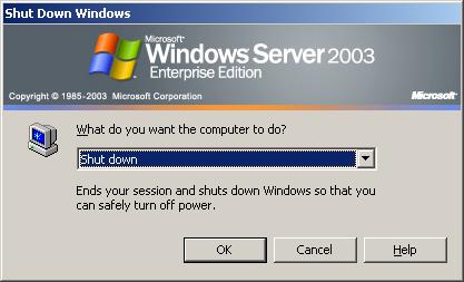 Shutdown-Gerät entfernen Windows 2003 Startmenü