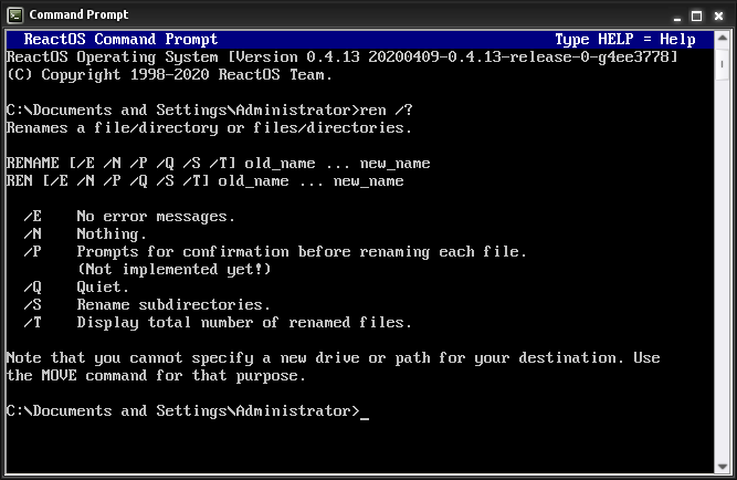 rinominare un file nella riga handle di Windows