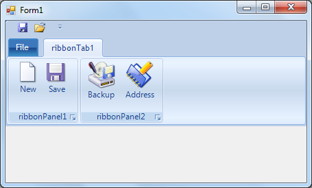 ribbon in windows forms