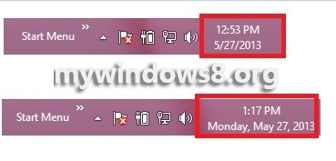 afficher la période de 24 heures dans la barre des tâches Windows 8
