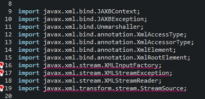 stream xmlstreamreader class not found
