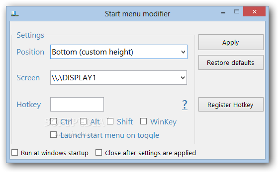 telecharger start menu modifier
