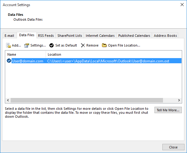 Microsoft Office Outlook 오프라인 폴더 오류로 종료됨