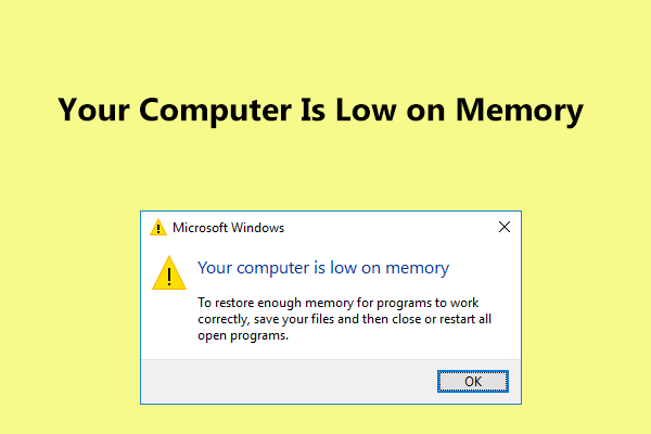de computer heeft bijna geen virtueel geheugen meer