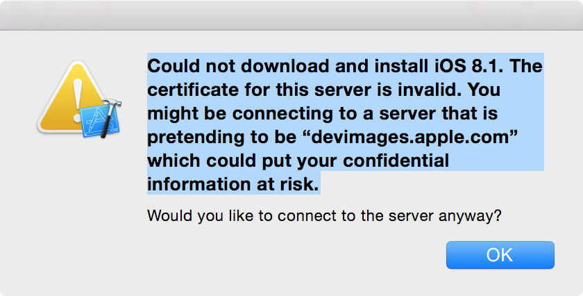 this certificate for this server is invalid