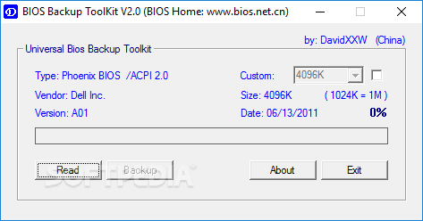 kit di strumenti di backup del BIOS universale per Windows 7