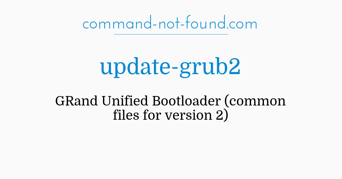 update-grub2 command not found