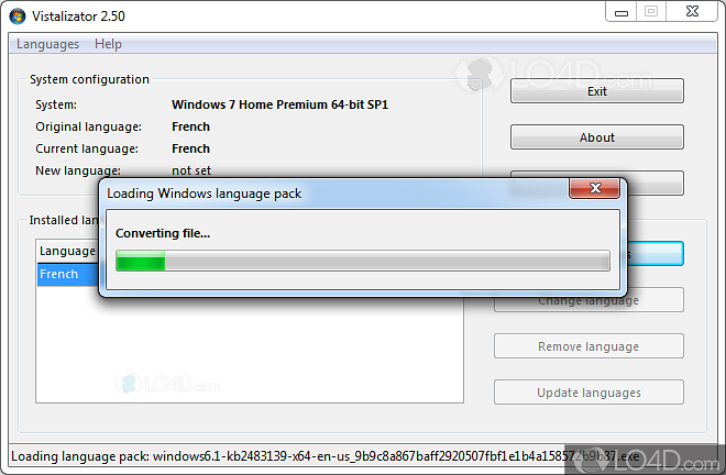 vistalisator - ändra visningsspråk i Windows 7 xp