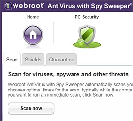 antivírus webroot com espião varredor da revisão de ano novo