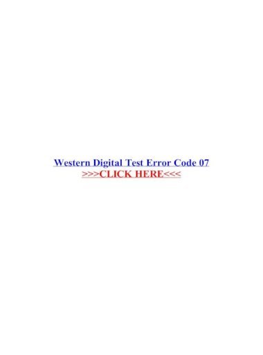 western digital return code 7