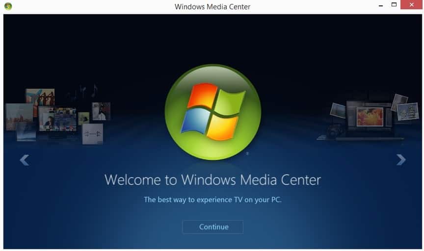 waar is het mediacentrum in Windows 8