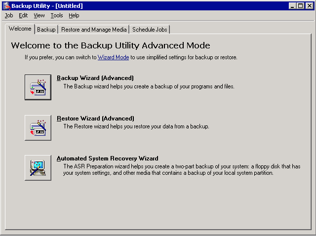 restauración completa del modelo de Windows 2003