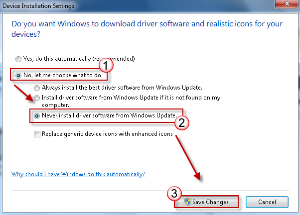 Windows 7 godkänner Windows Update installera drivrutiner