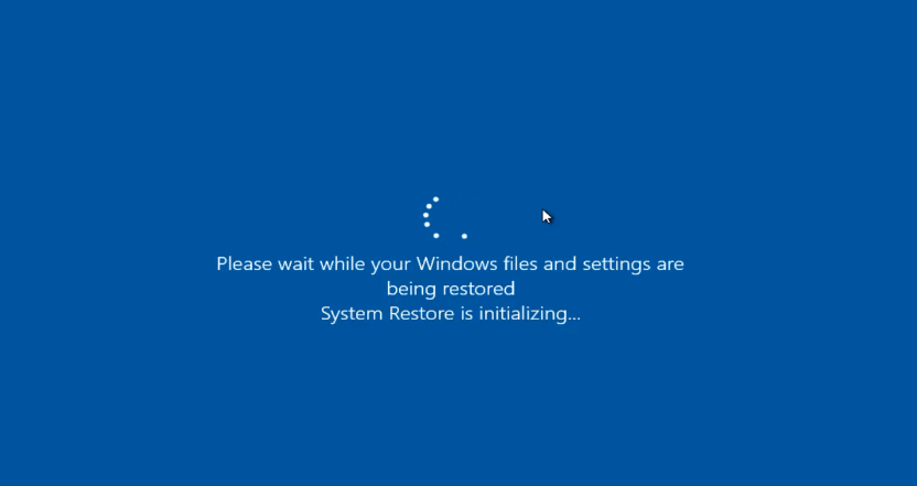 la restauración del sistema de Windows 8 se bloquea al inicializarse