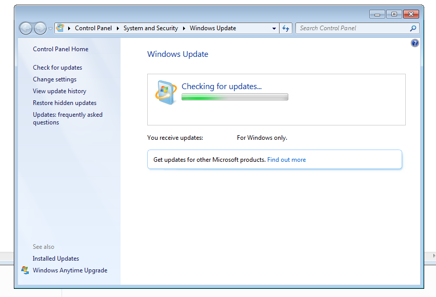 Windows Update ne construira pas les mises à jour Windows 7