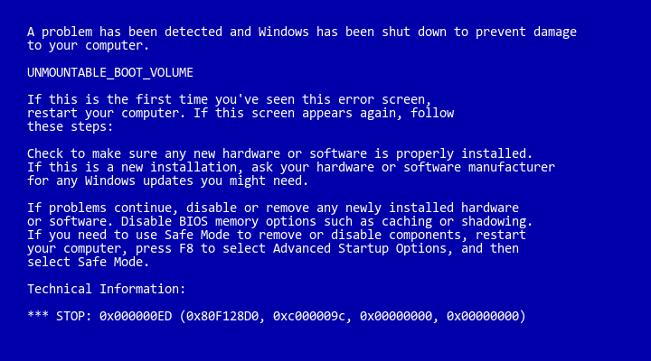 windows xp автоматически перезагружает синий экран