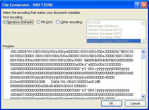 errore di conversione file di word 2003