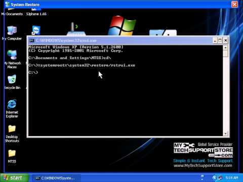 xp command system restore