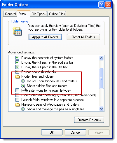 XP-Dateien im Backend des Players reparieren