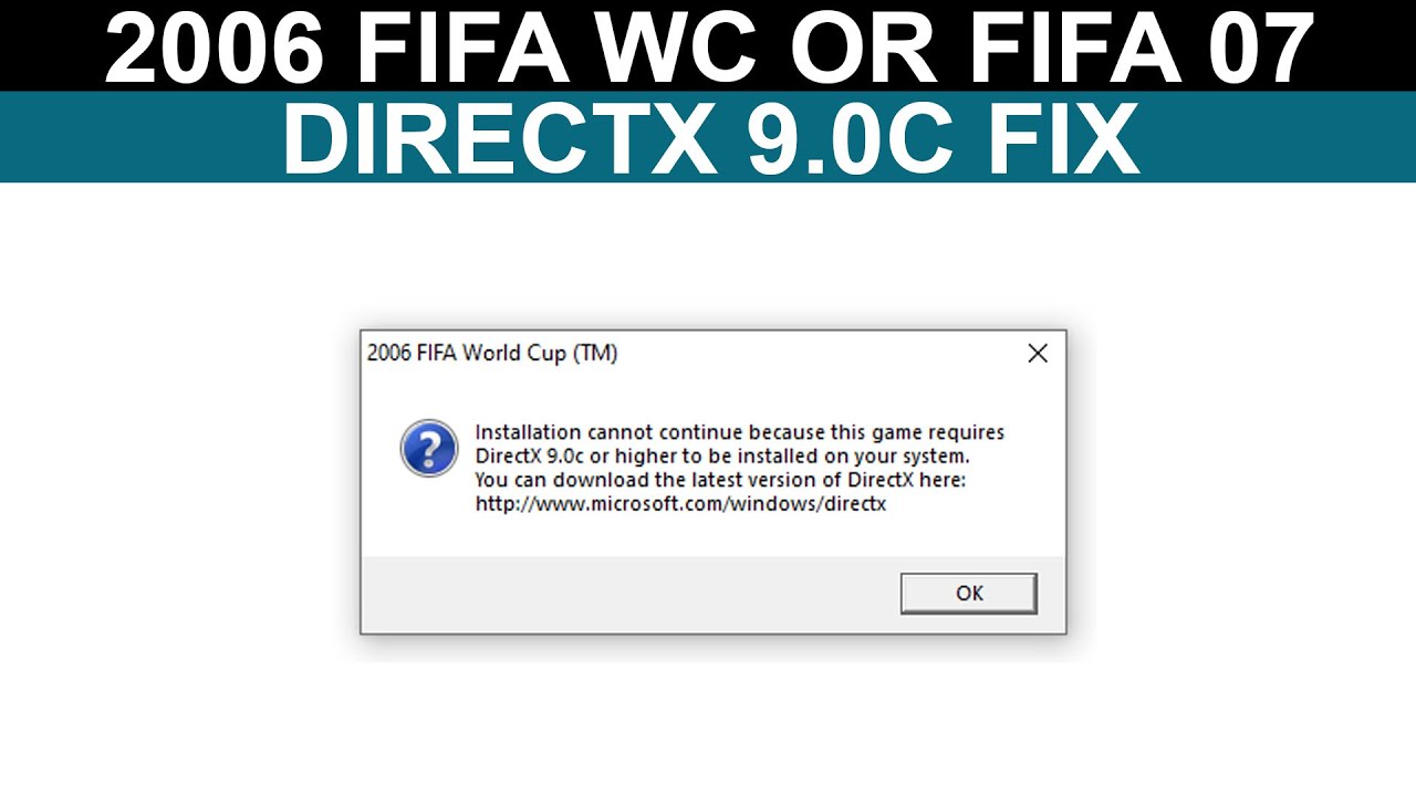 You are currently viewing 이 게임에는 DirectX 9.0 문제가 필요하므로 설치 거부를 계속할 수 없습니다.
