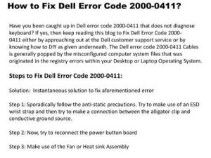 Read more about the article Dell Error Code 0411 Solution