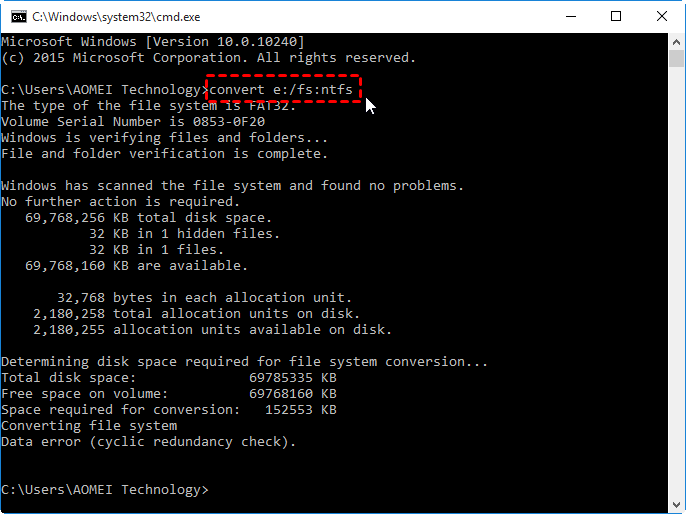 You are currently viewing Passaggi Per Risolvere I Problemi Di Conversione Da Fat32 A NTFS In Windows 7