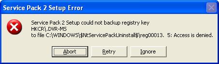 You are currently viewing Советы по устранению неполадок при установке пакета обновления 2 (SP2) для Windows XP и отказе в доступе