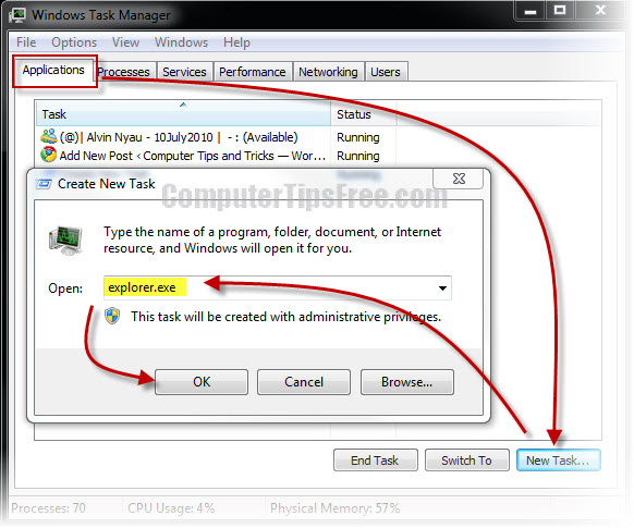 You are currently viewing Internet Explorer에서 누락된 Windows 7 작업 표시줄을 복원하는 단계