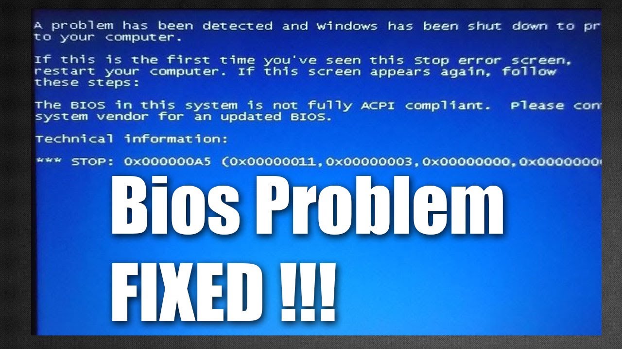 You are currently viewing Исправить BIOS и несовместимость с Acpi Vista