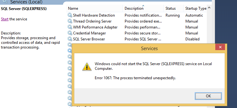 You are currently viewing Suggerimenti Per La Risoluzione Dei Problemi Per L’errore 1067 Di SQL Server Agent