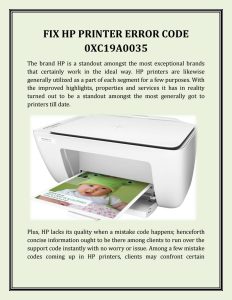 Read more about the article Résoudre Le Code D’erreur De L’imprimante HP Oxc19a0035 Sans Douleur