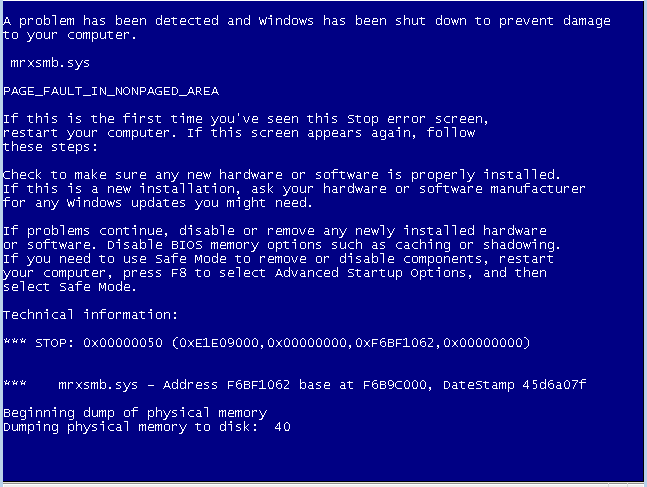 You are currently viewing Windows Server 2003 Mrxsmb.sys 과일 화면을 해결하는 데 도움이 되는 방법