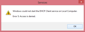 Read more about the article Windows 7 솔루션이 DHCP 클라이언트 액세스 거부 문제를 시작하지 못함