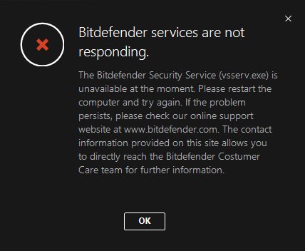 You are currently viewing Bitdefender Vsserv 오류를 수정해야 하는 경우