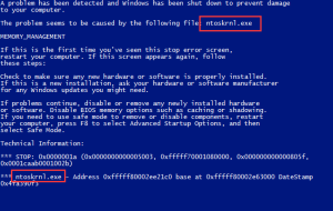 Read more about the article Windows 7에서 Ntoskrnl.exe 블루 스크린 문제를 제거하는 단계