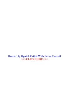 Read more about the article Wat Is Mislukt In Oracle Opatch Met Foutcode 41 En Hoe Kan Dit Worden Opgelost?