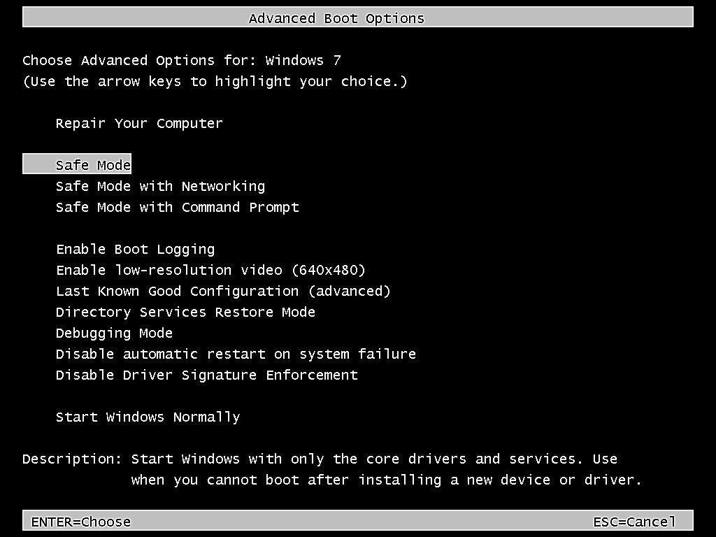 You are currently viewing 지침에 따라 Windows 7 Starter를 안전 모드로 다시 시작하십시오.