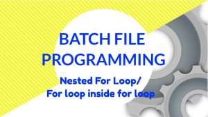 Read more about the article Ned For Loop Trovato In Problemi Di File Batch Di Windows?